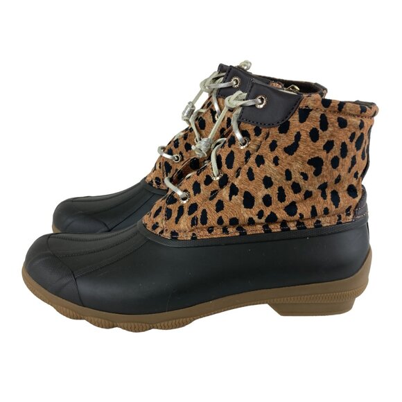 sperry animal print duck boots